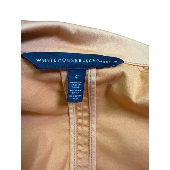 WHITE HOUSE BLACK MARKET Aura Band Jacket Size: 4 EUC Fall Mustard Boho Military - Picture 7 of 9